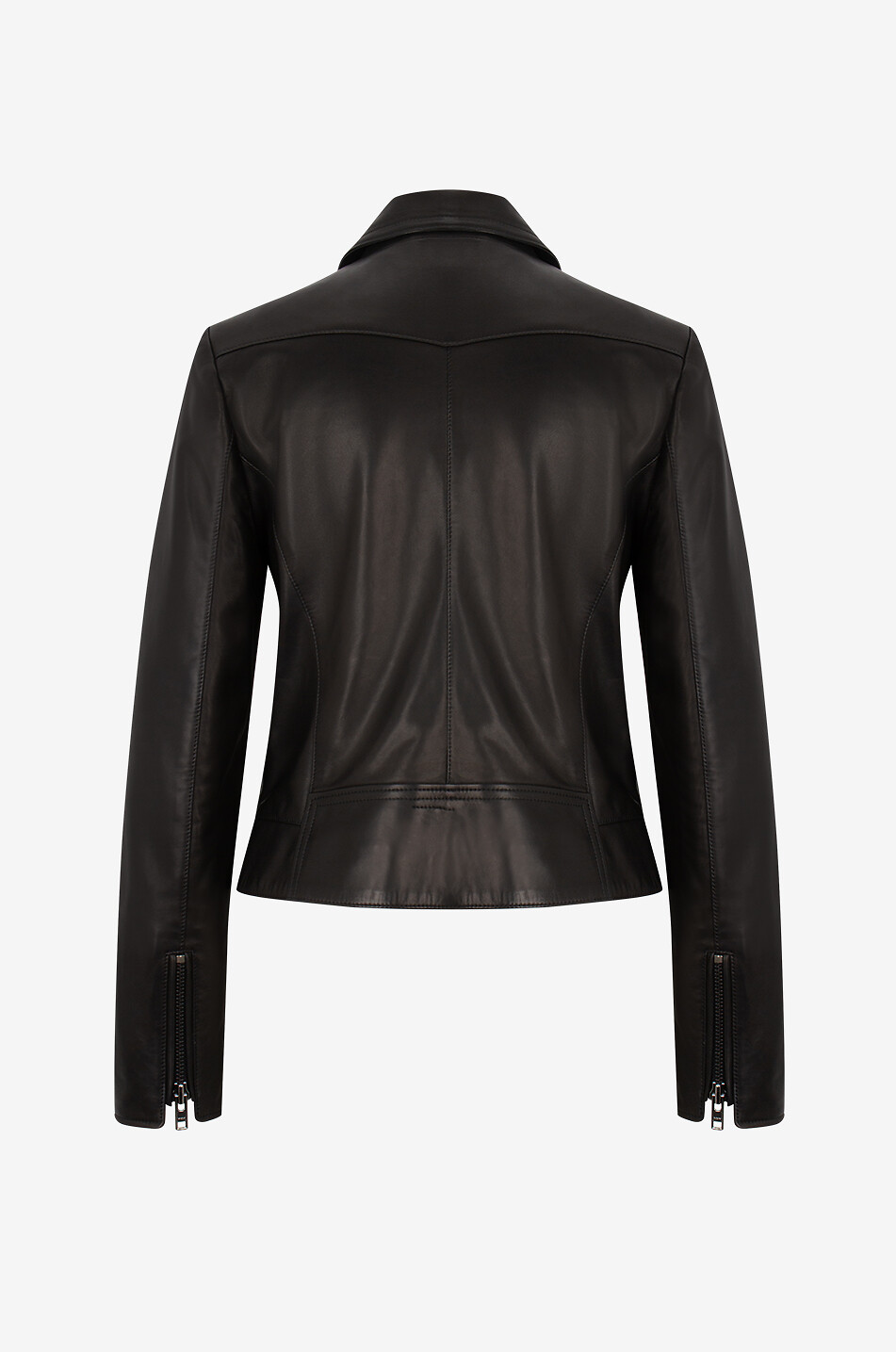 BONGÉNIE Perfecto cintré en cuir nappa Femme NOIR 2