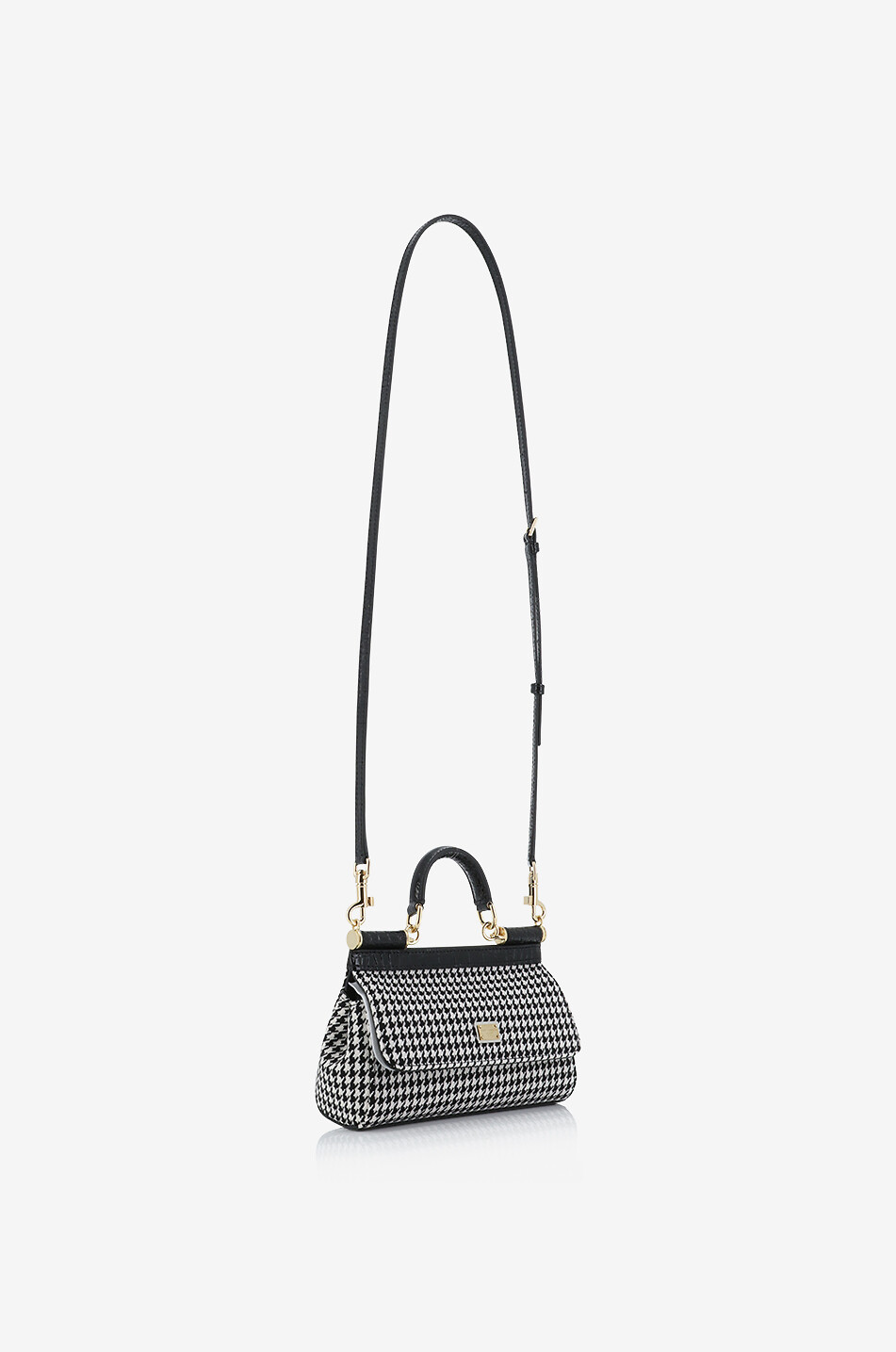 DOLCE & GABBANA Handtasche aus Hahnentritt-Stoff und Leder Sicily Small Damen BUNT 2