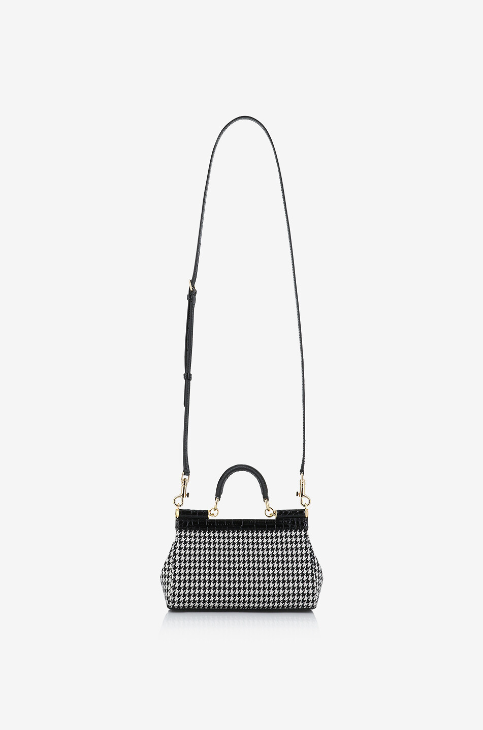 DOLCE & GABBANA Handtasche aus Hahnentritt-Stoff und Leder Sicily Small Damen BUNT 3