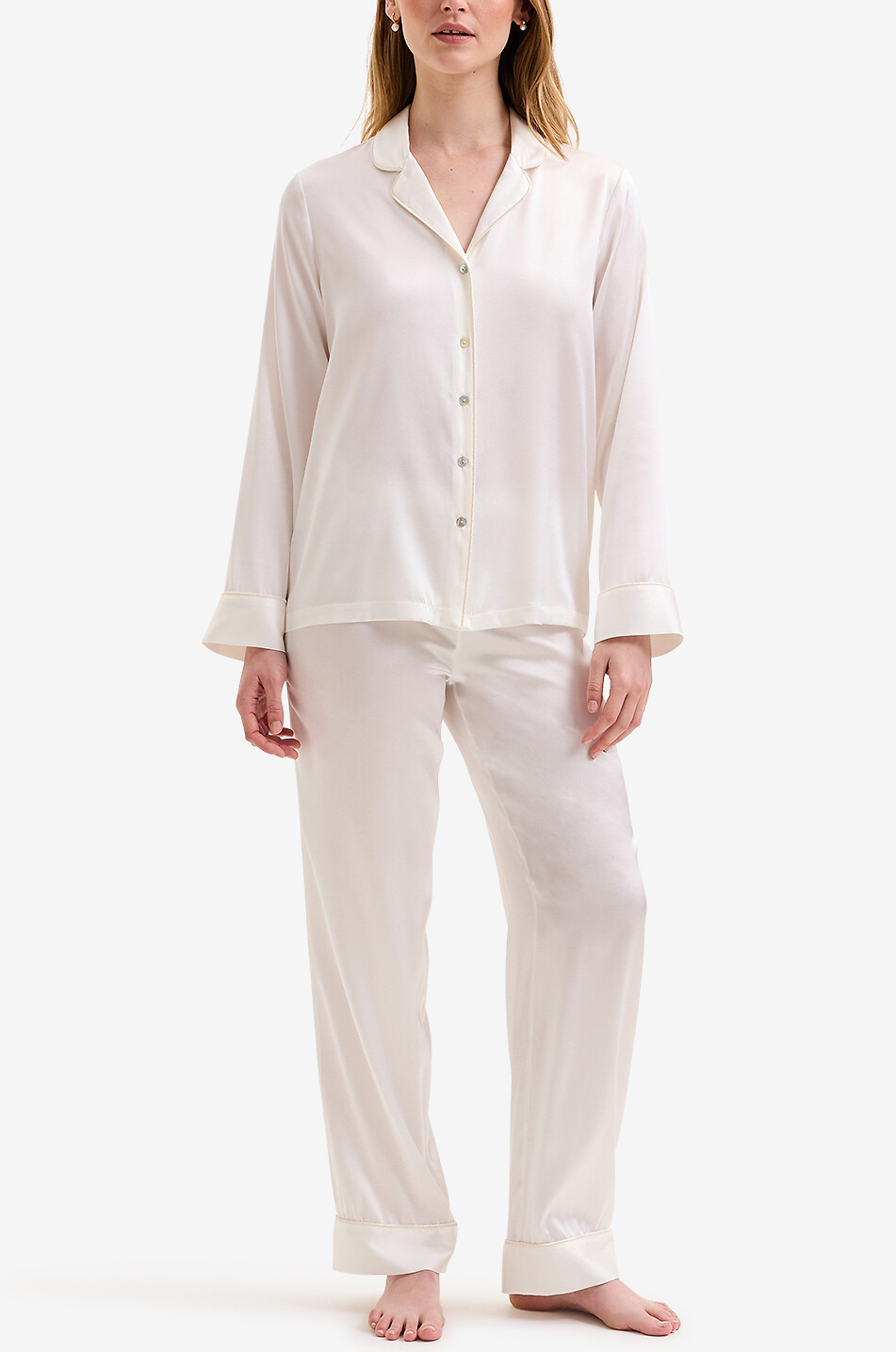 LAURENCE TAVERNIER Pyjama-Set aus Seide Constance Damen WEISS 2
