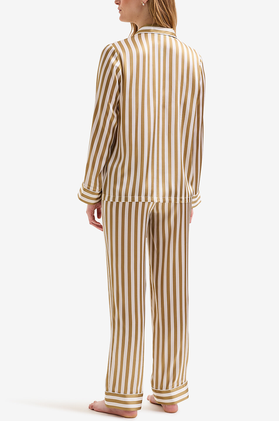 LAURENCE TAVERNIER Ensemble pyjama en soie rayée Simone Femme DORE 3