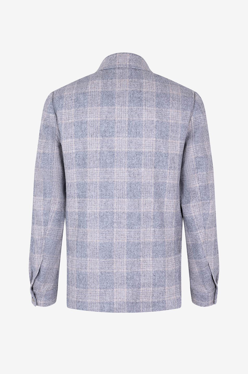 Alpaca wool and wool checked shirt jacket