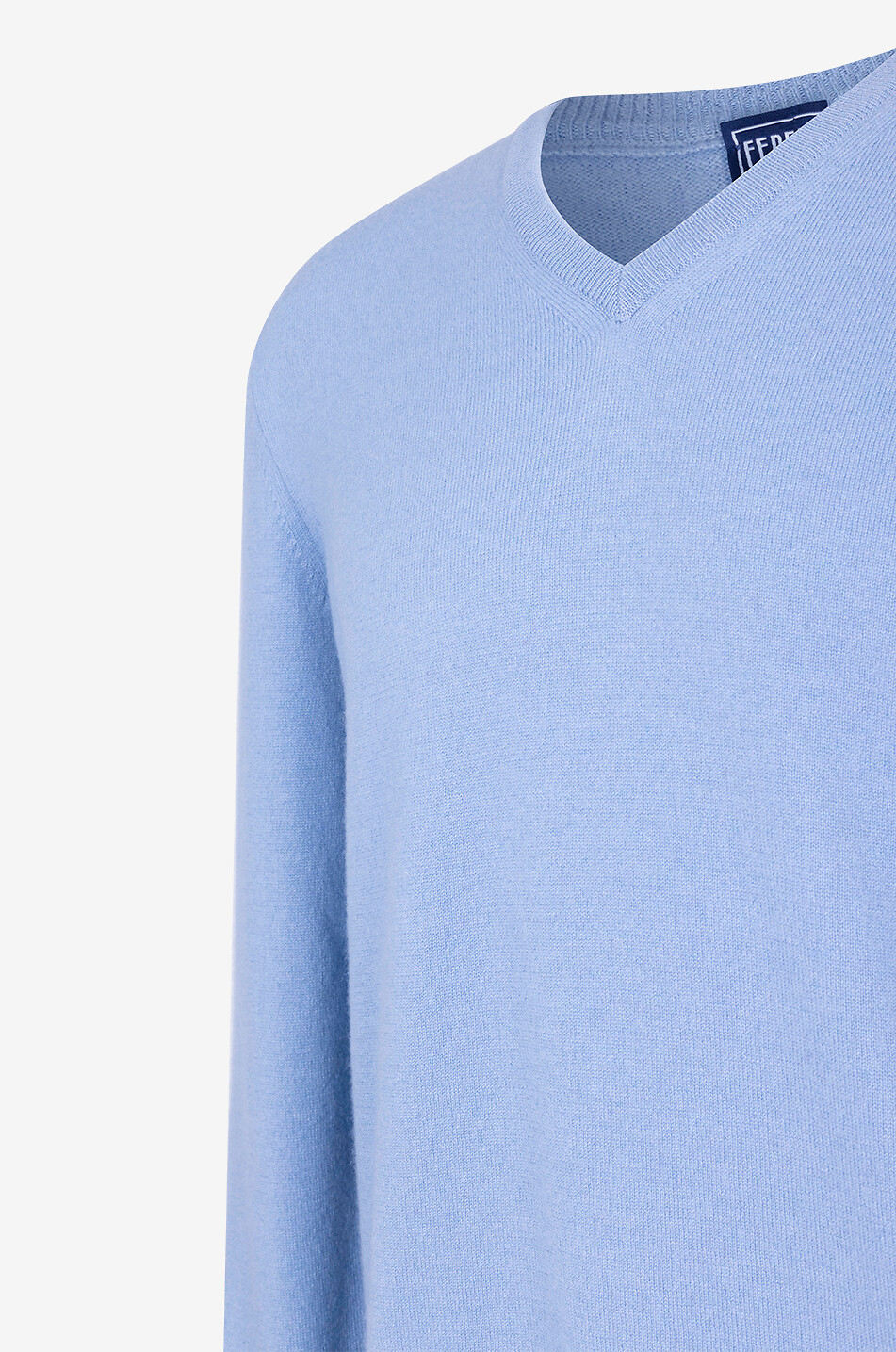 FEDELI Cashmere V-neck jumper Men LIGHT BLUE 3