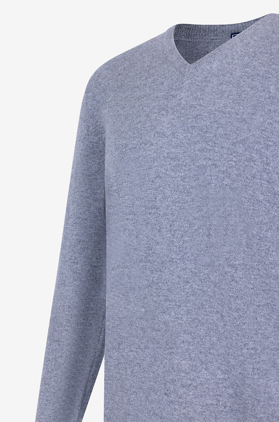 FEDELI Pull à col en V en cachemire Homme GRIS MOYEN 3