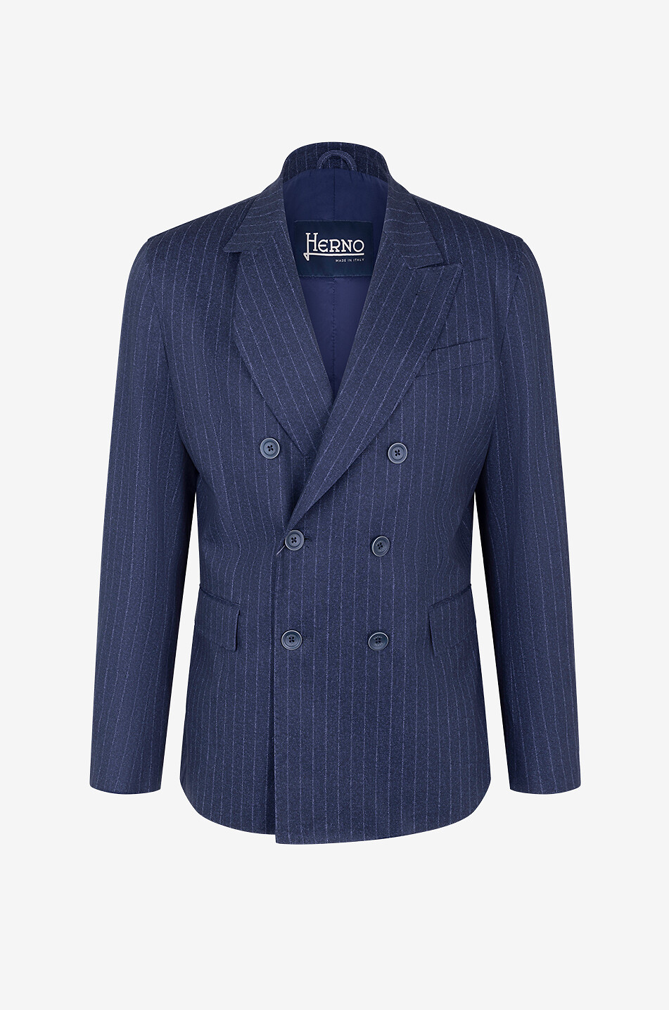 Double-breasted pinstripe blazer