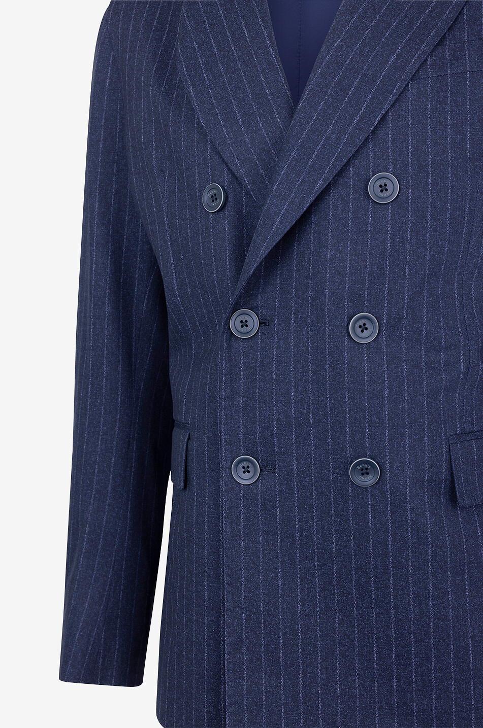 Double-breasted pinstripe blazer