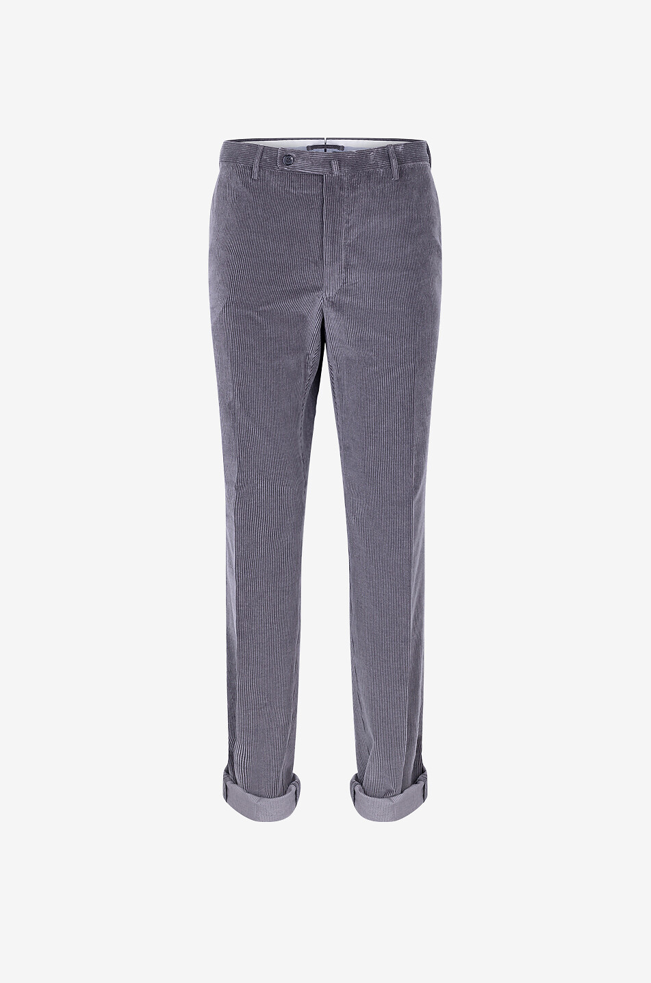 Pantalon droit en velours côtelé coton et cachemire