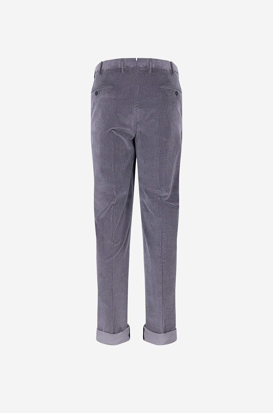 Pantalon droit en velours côtelé coton et cachemire