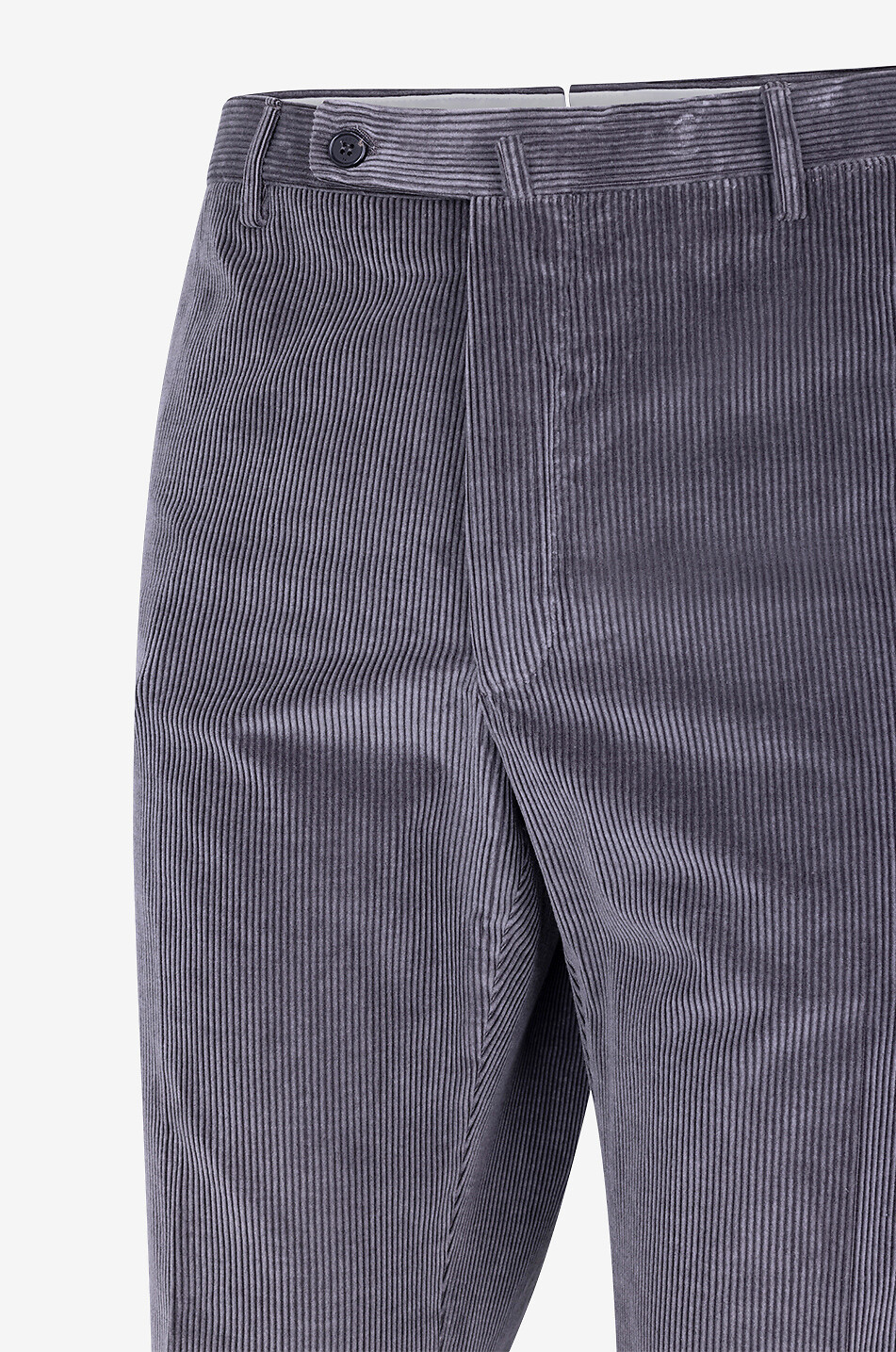 Pantalon droit en velours côtelé coton et cachemire