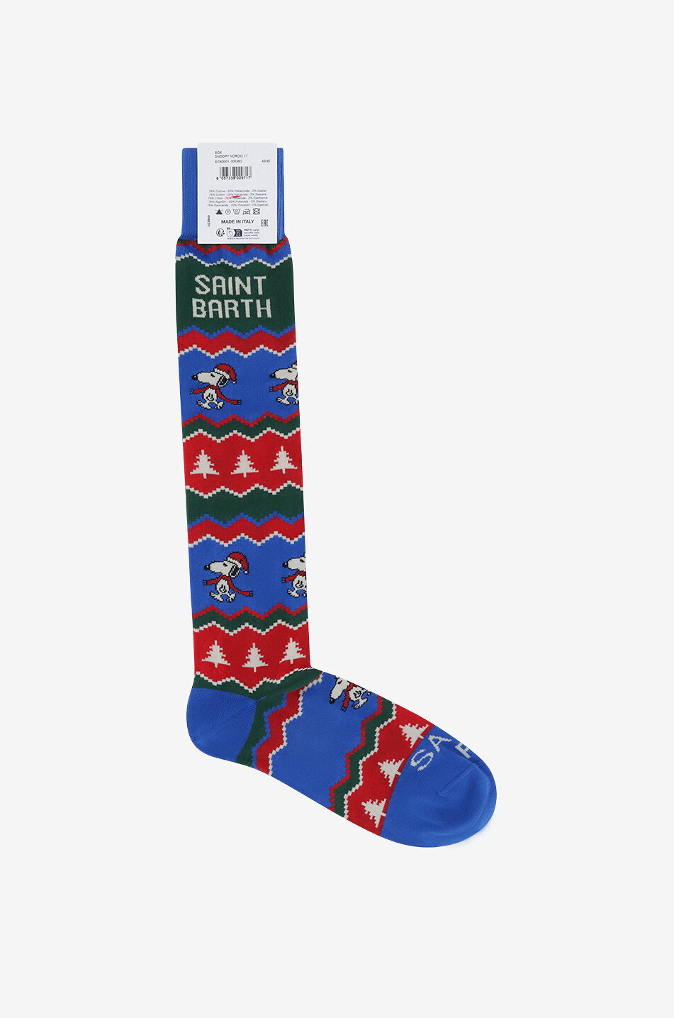 MC2 SAINT BARTH Chaussettes jacquard en coton Snoopy peanuts special edition Homme BLEU 1