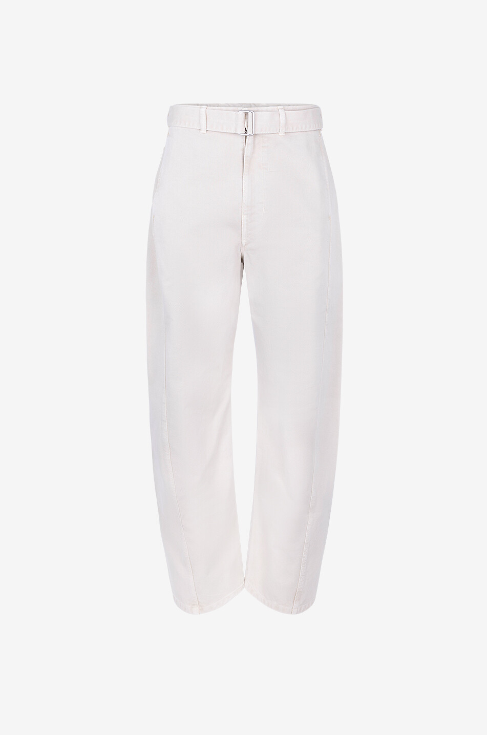 Twisted Belted Snowy denim wide-leg trousers