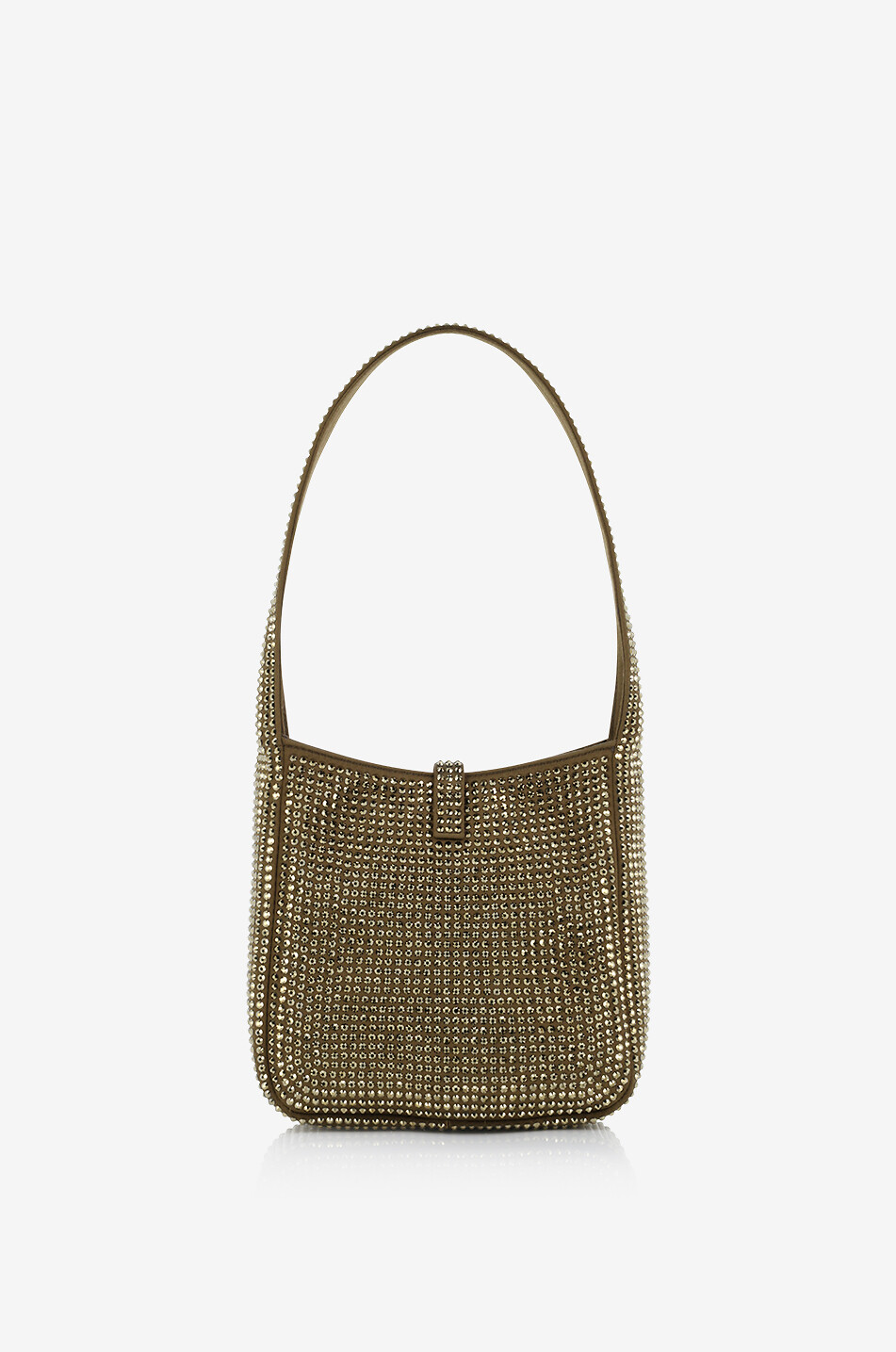 SAINT LAURENT PARIS Le 5 à 7 Supple Baby crystal embellished satin handbag Women LIGHT GREEN 3
