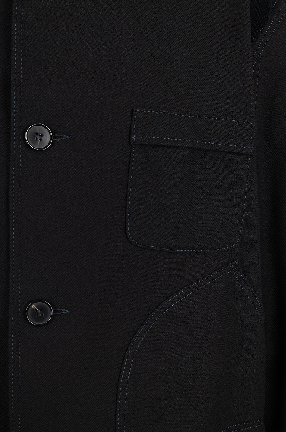 MAISON MARGIELA Flannel and gabardine convertible reversible coat-jacket Men BLACK 4