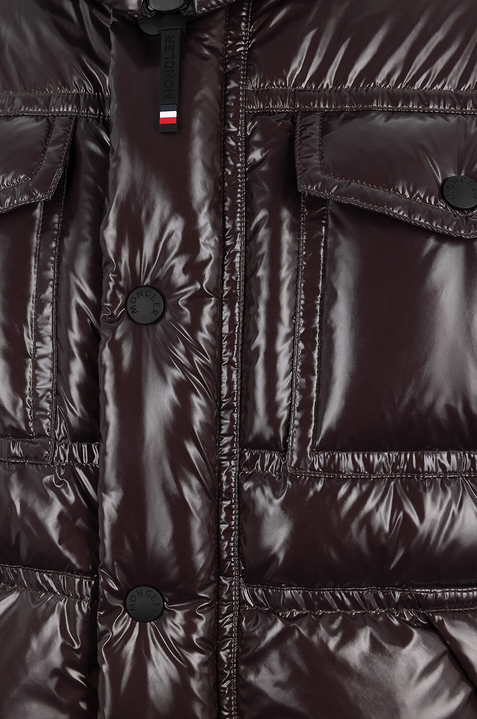 MONCLER GRENOBLE Lackierte Skijacke Tecka Herren BRAUN 3