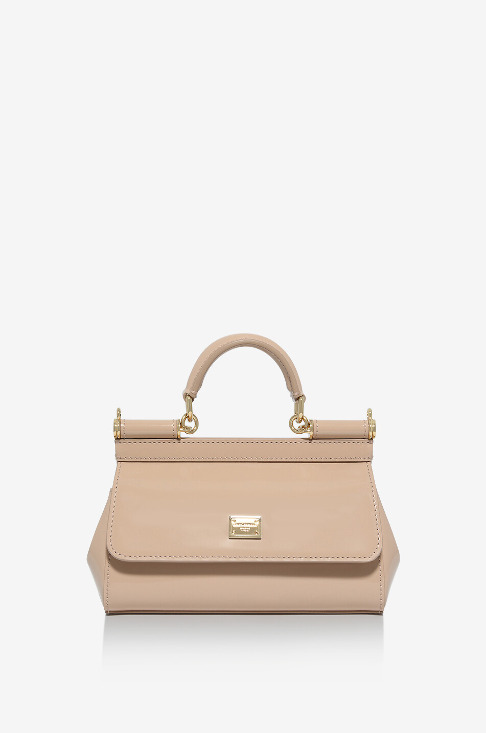 DOLCE & GABBANA Handtasche aus Lackleder Sicily Small Damen HELLROSA 1