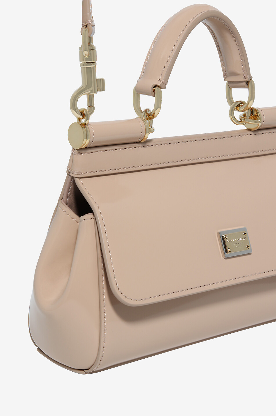 DOLCE & GABBANA Handtasche aus Lackleder Sicily Small Damen HELLROSA 5