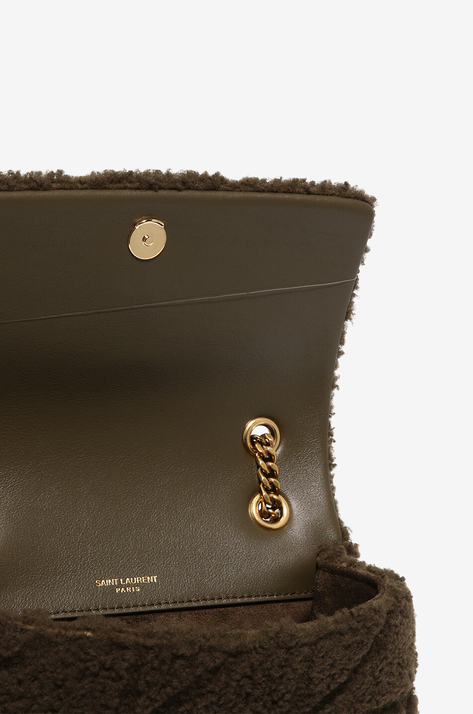 SAINT LAURENT PARIS Sac porté épaule en peau lainée Jamie Small Femme VERT 5