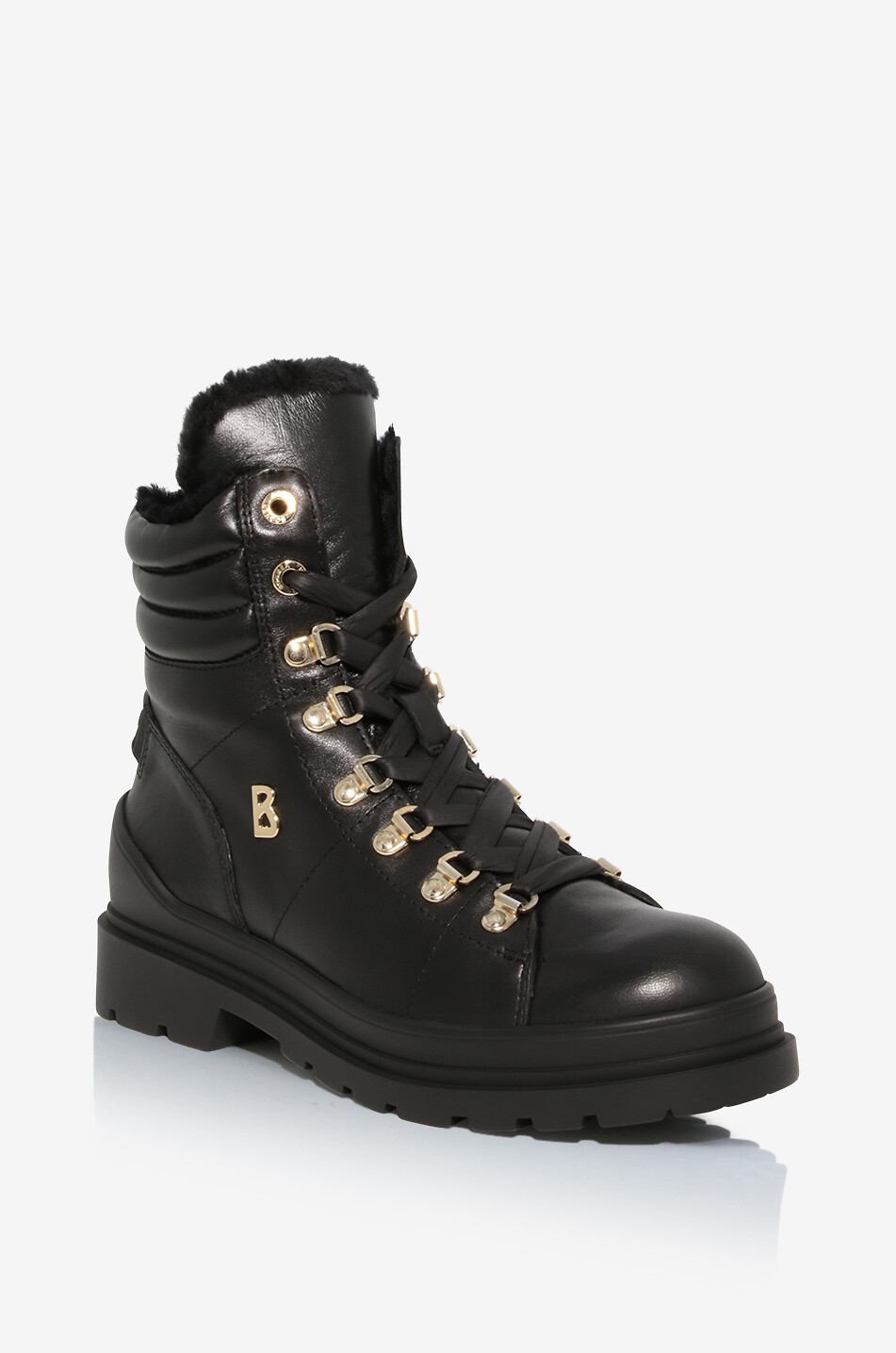 St. Moritz lined lace-up ankle boots with studs