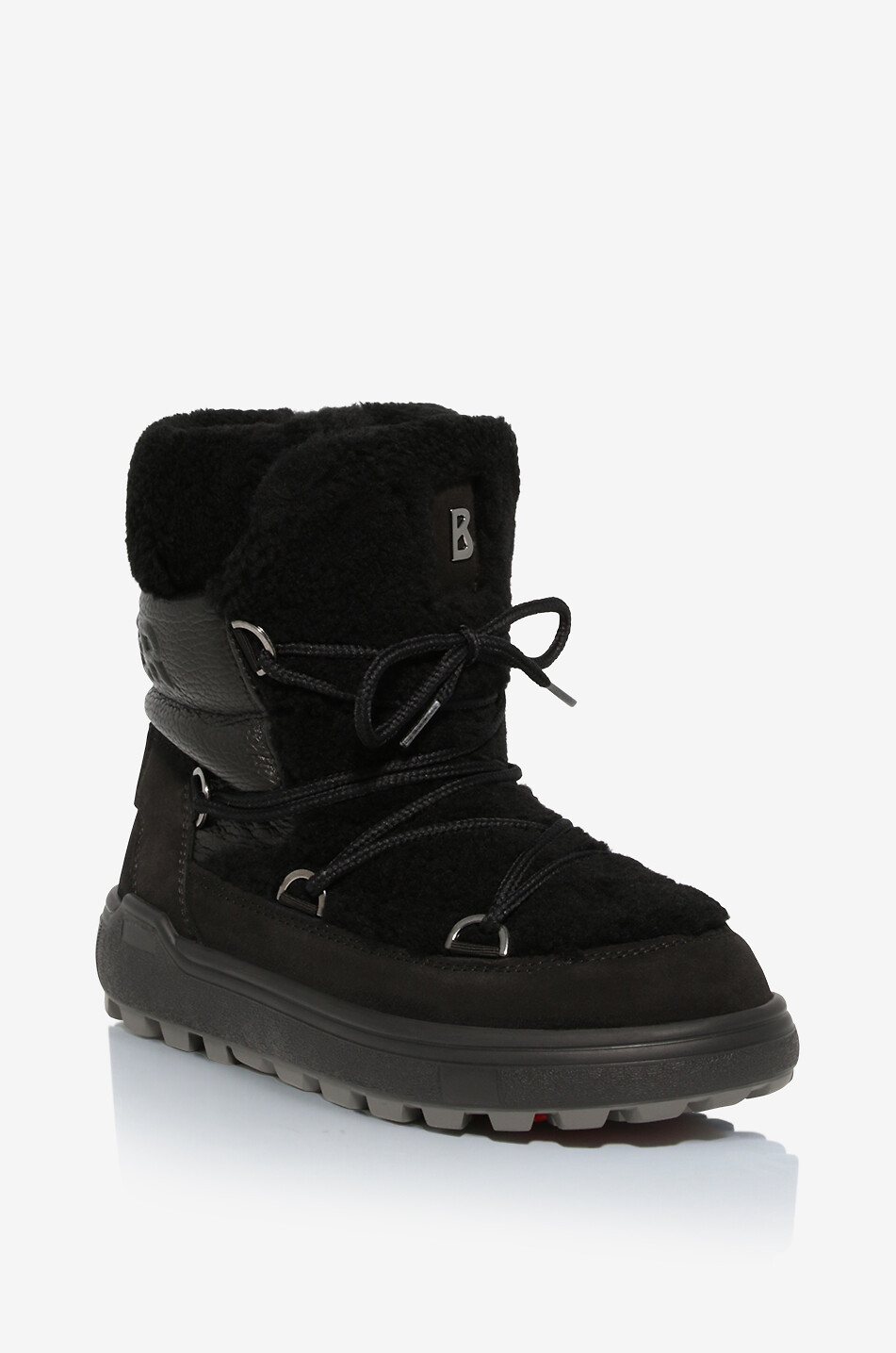 BOGNER Chamonix leather and shearling snow boots Women BLACK 1
