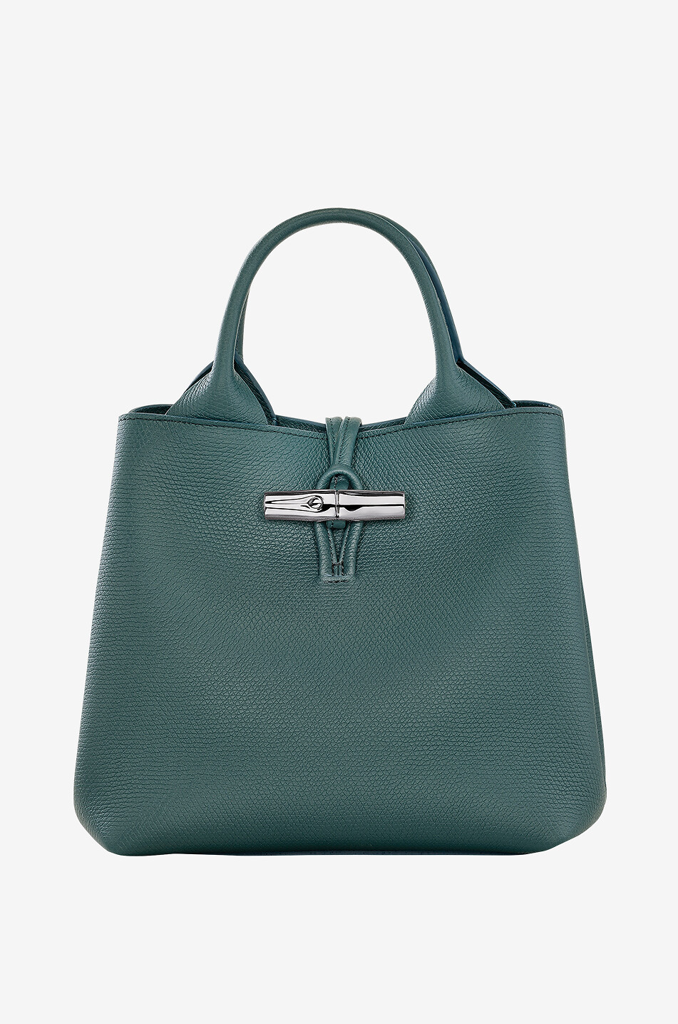 LONGCHAMP Sac à main en cuir grainé Bambou S Femme VERT 1