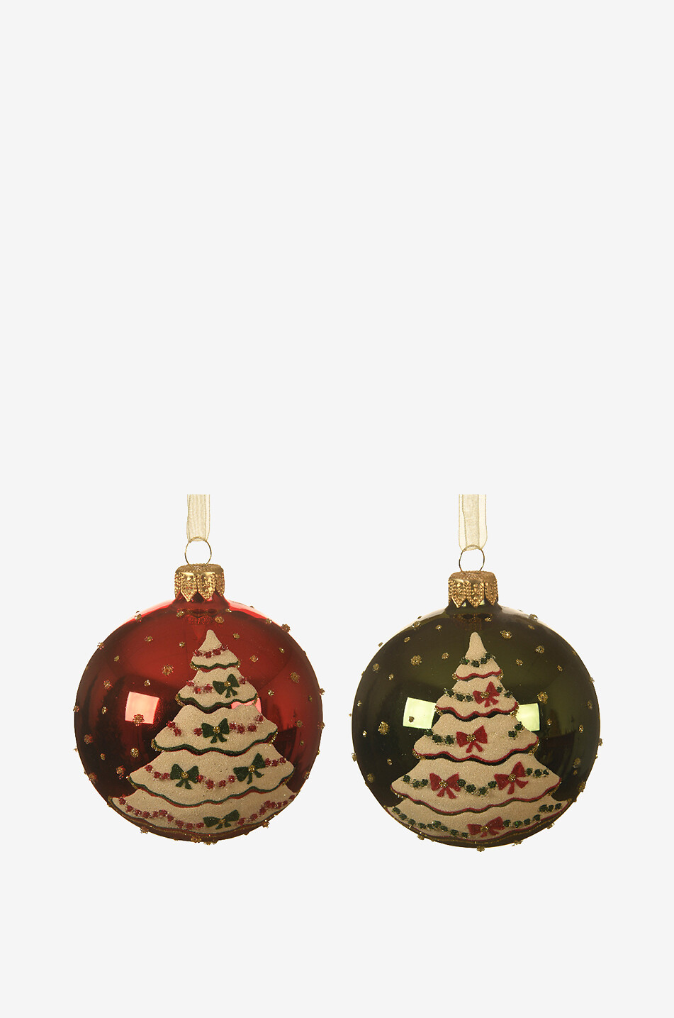 KAEMINGK Christmas Tree set of 2 Christmas baubles - D8 Home MULTI COLOURED 1