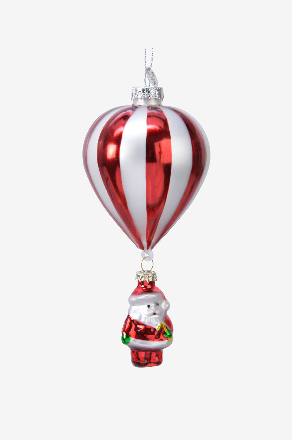 KAEMINGK Santa Claus & Hot Air Balloon glass hanging ornament Home MULTI COLOURED 1
