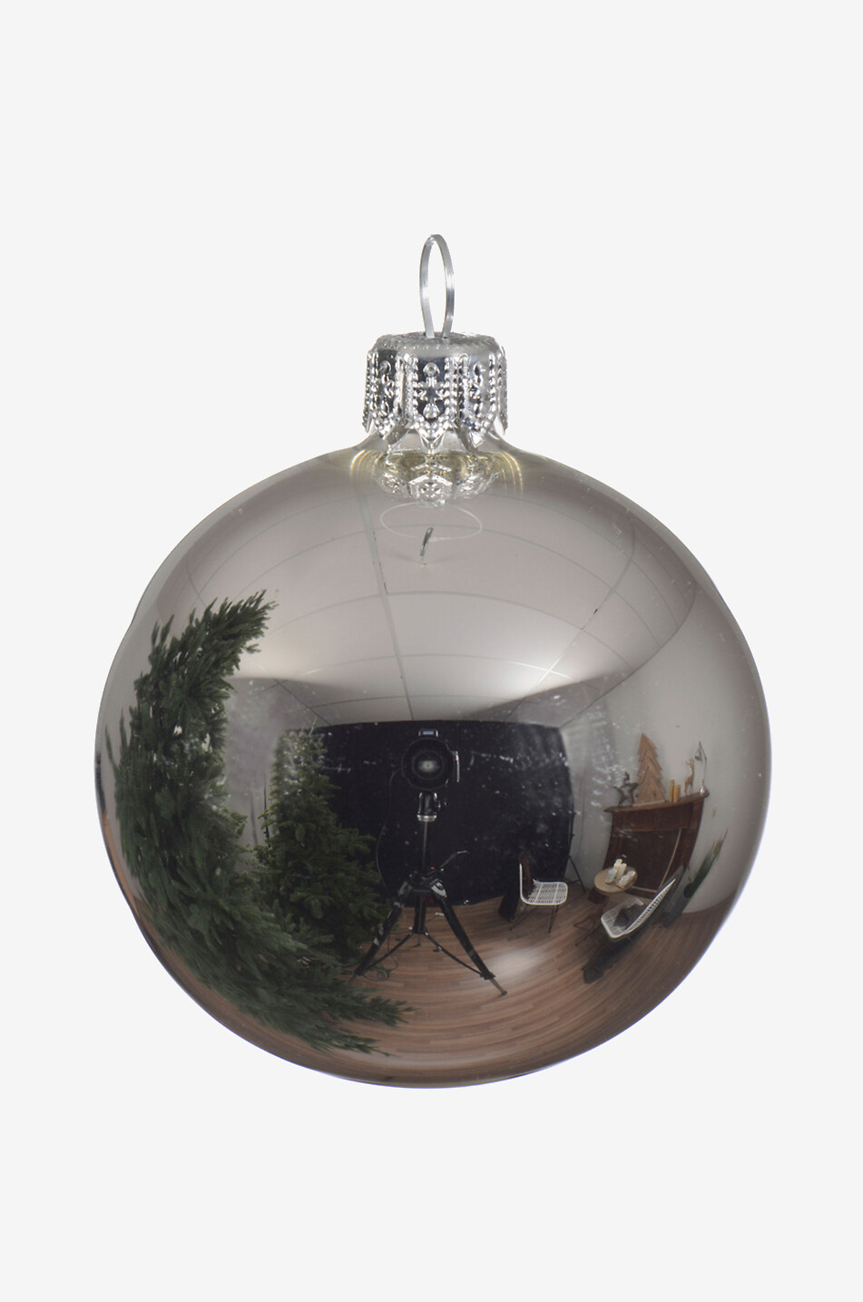 KAEMINGK Glänzende Christbaumkugel - D8 Haus SILBER 1