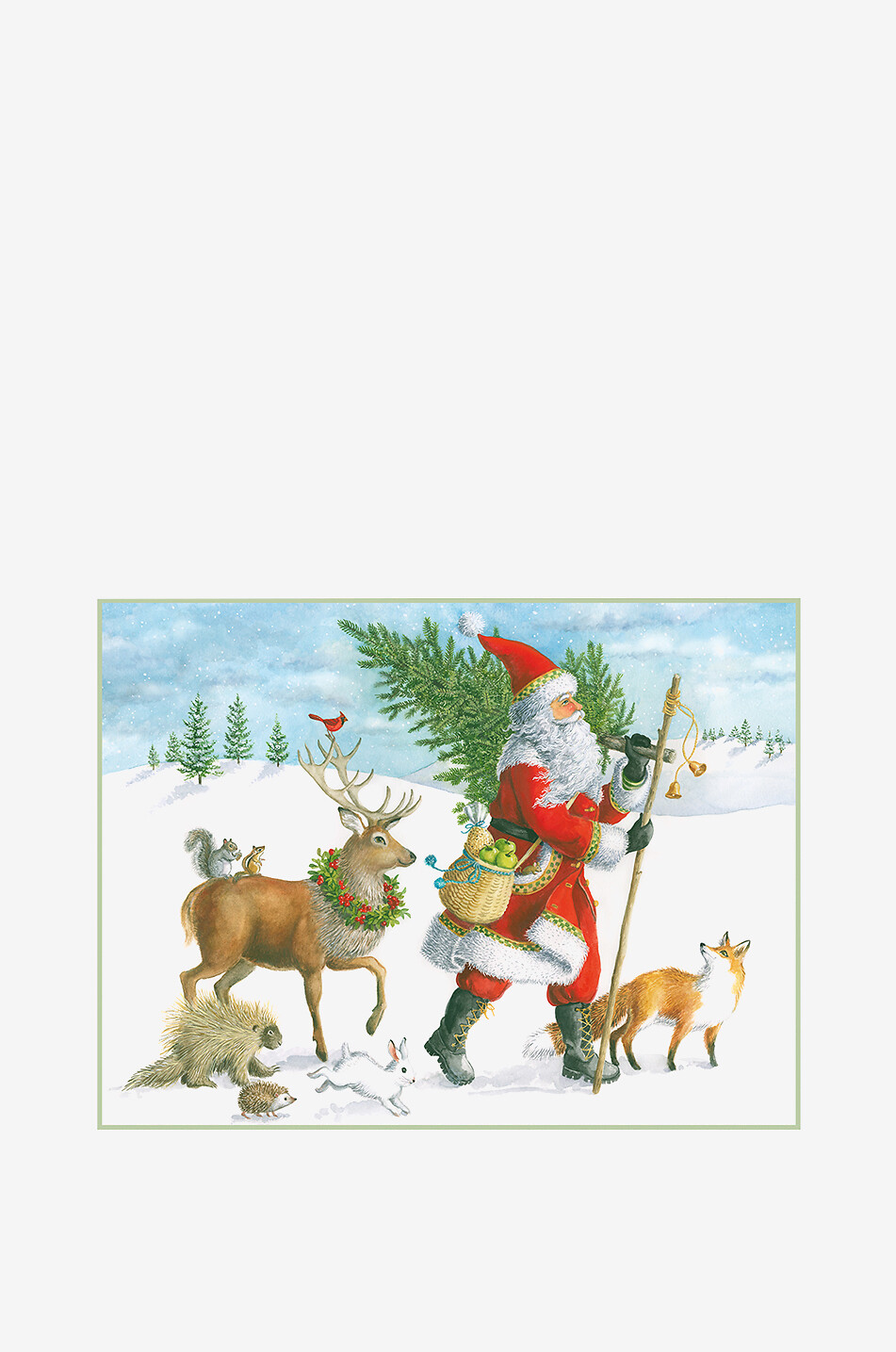 CASPARI Lot de 15 cartes de voeux Winter Walk Santa Maison MULTICOLORE 1
