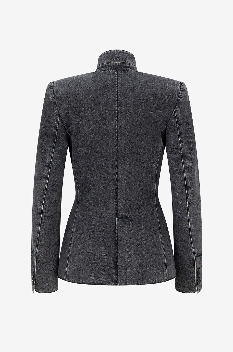 Blazer en denim délavé Twisted Spliced