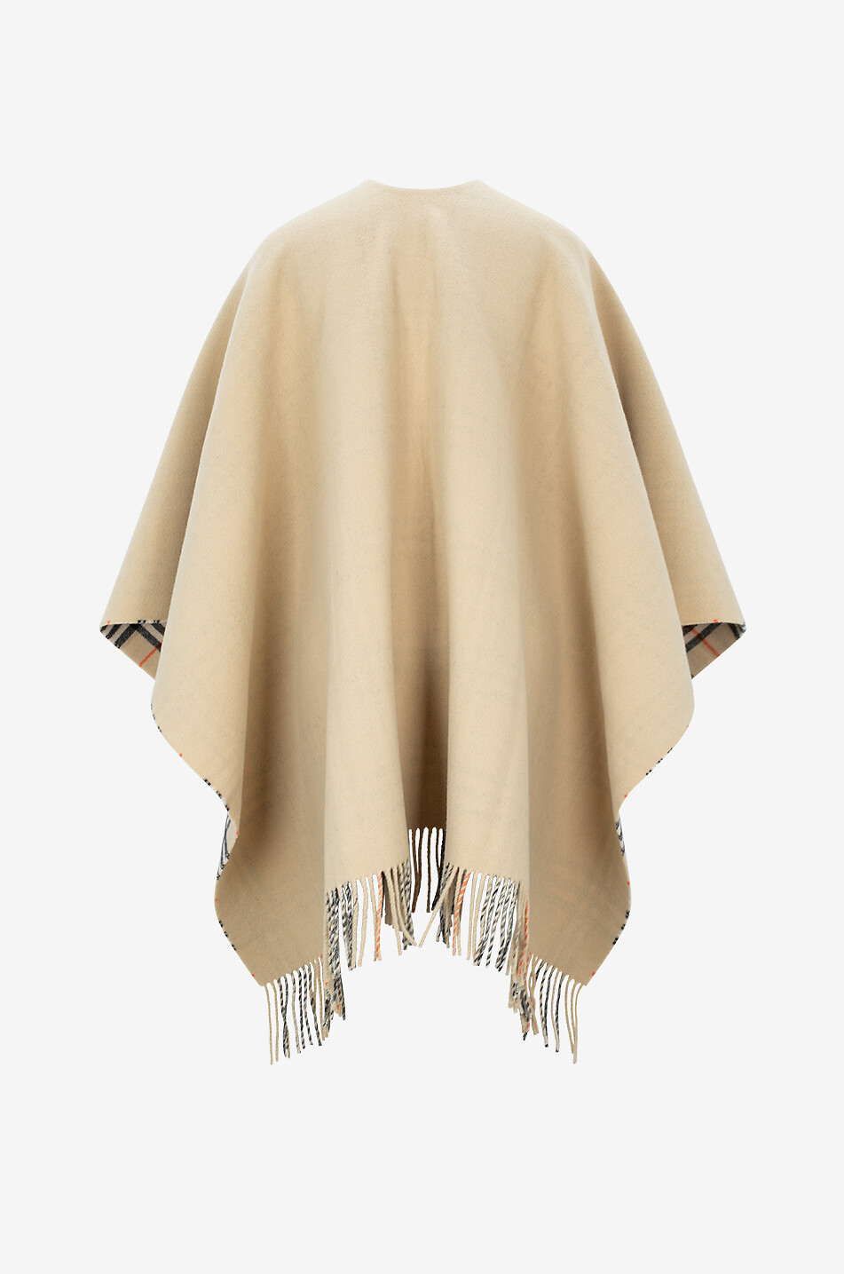 BURBERRY Cape en laine double face Check Femme BEIGE 2
