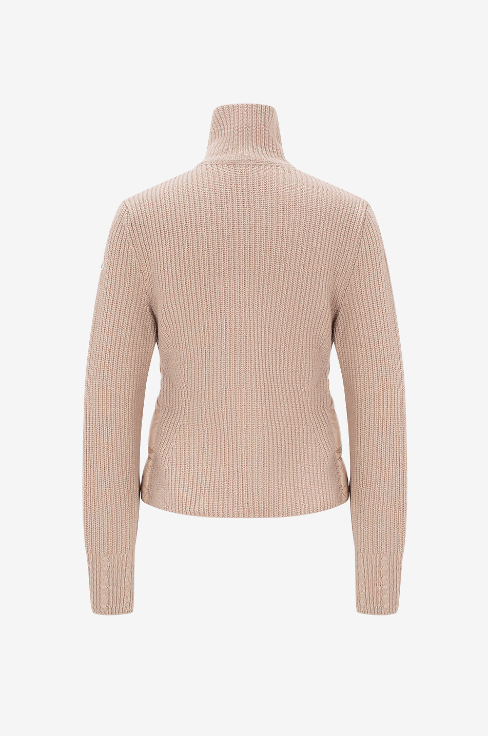 MONCLER Cinched wool full-zip cardigan with down parts Women BEIGE 2