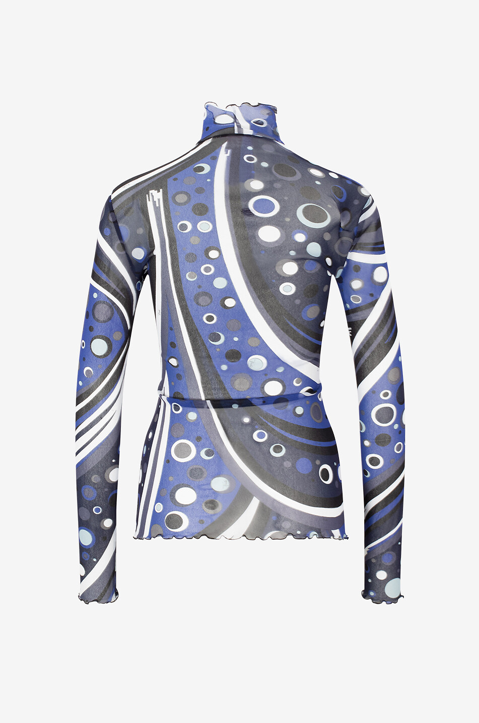 PUCCI Fontane printed tulle stretch top Women BLUE 2