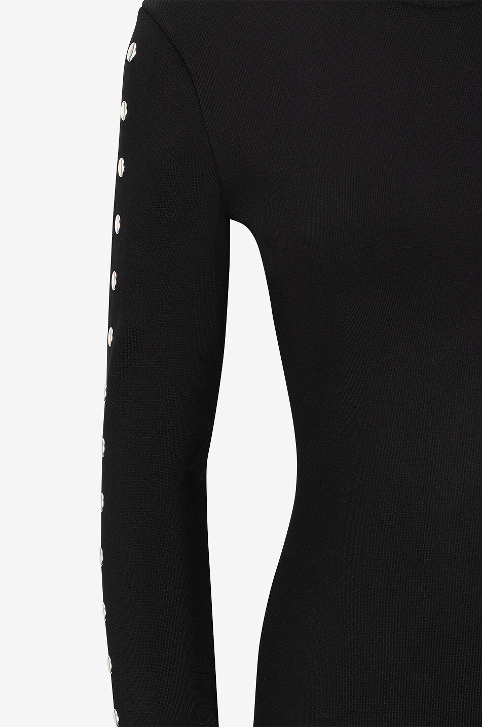 STELLA McCARTNEY Studded knit fitted midi dress with slit Women BLACK 3