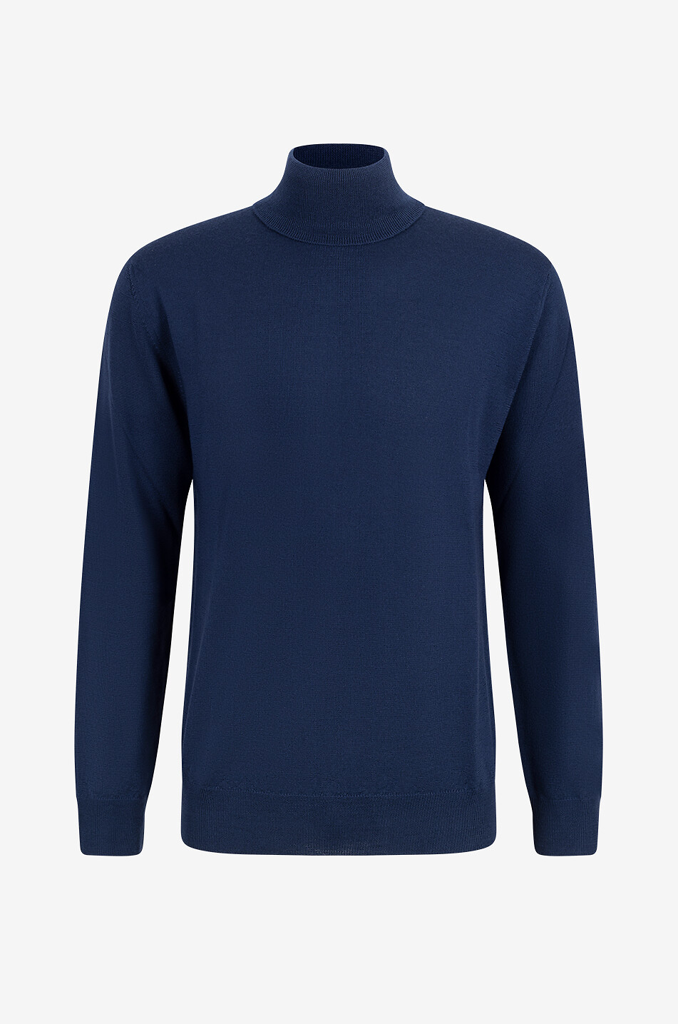 AURELIEN Pull à col roulé en laine mérinos Homme BLEU MOYEN 1