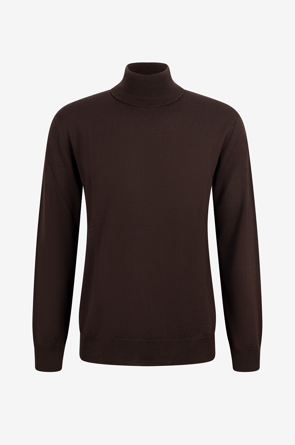 AURELIEN Pull à col roulé en laine mérinos Homme MARRON 1