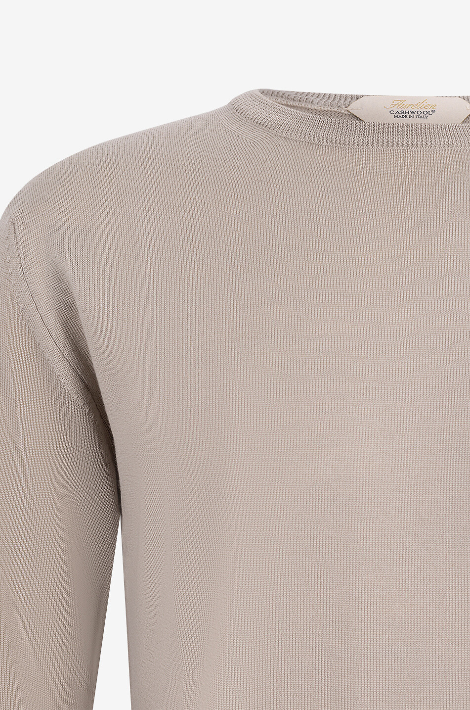 AURELIEN Cashwool fine crewneck jumper Men Medium beige 3