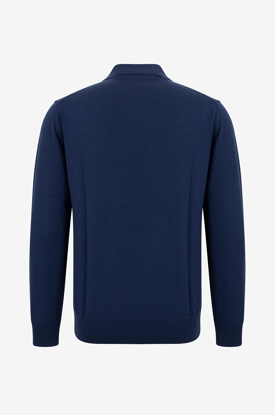 AURELIEN Cashwool extrafine merino wool buttoned polo jumper Men MEDIUM BLUE 2