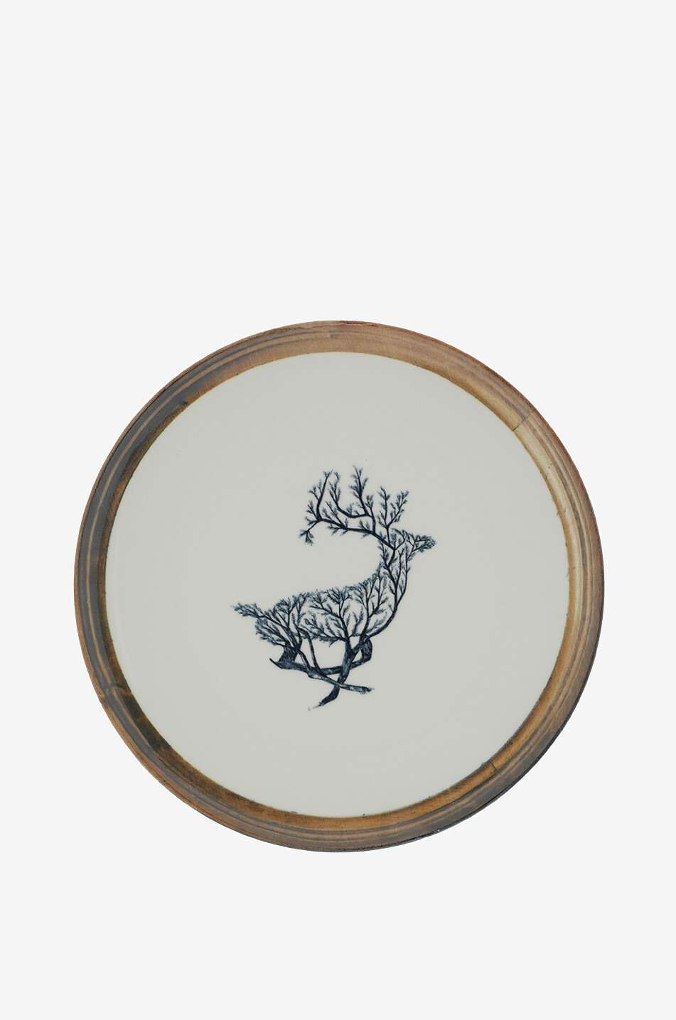 JF. THE REBORN HOME Assiette plate Tree Deer Maison BLANC 1