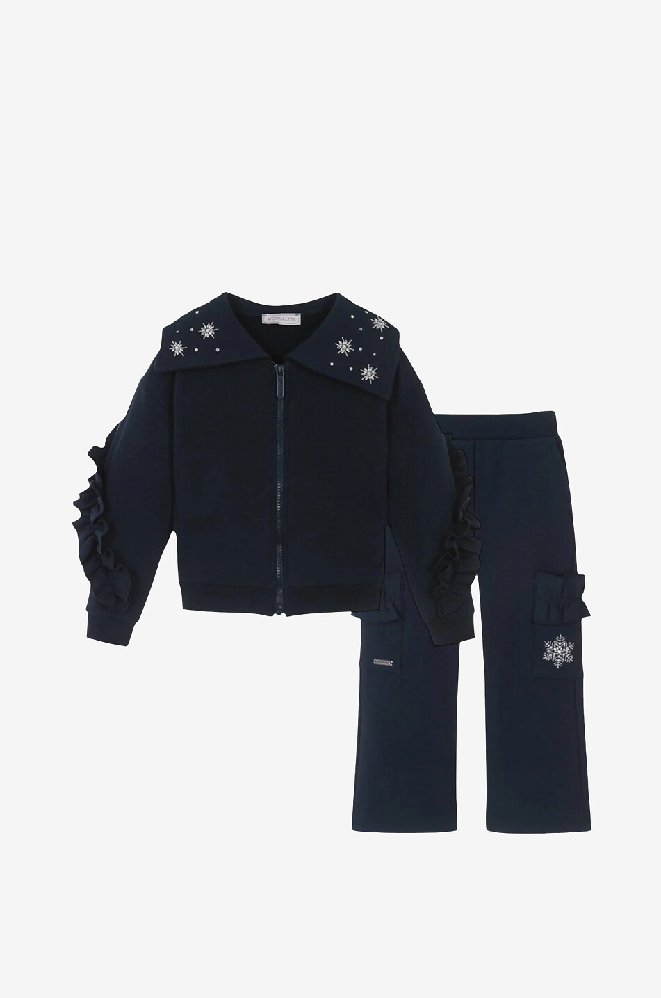 Ensemble de jogging à volants et cristaux fille