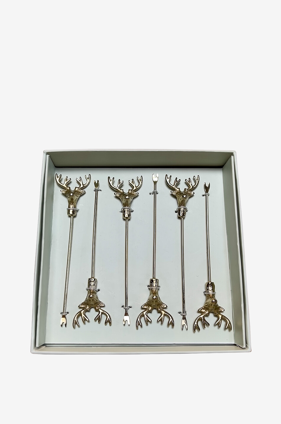 Lot de 6 piques à cocktail Reindeer