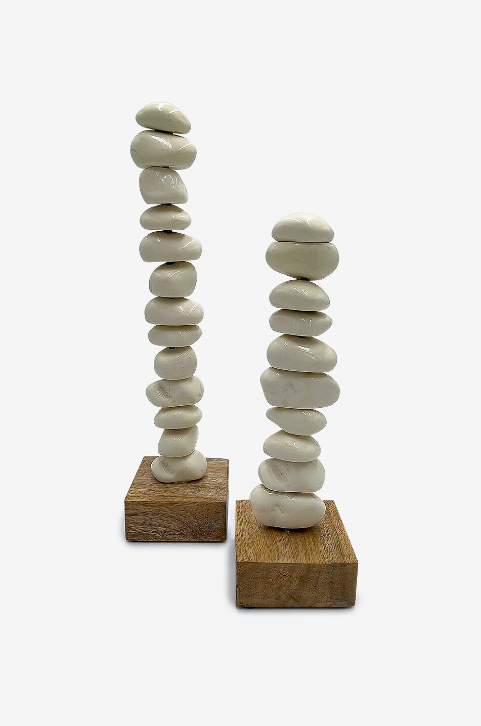 JF. THE REBORN HOME Deko-Objekt aus Holz und Harz Obelisk Stone White SM Haus WEISS 2