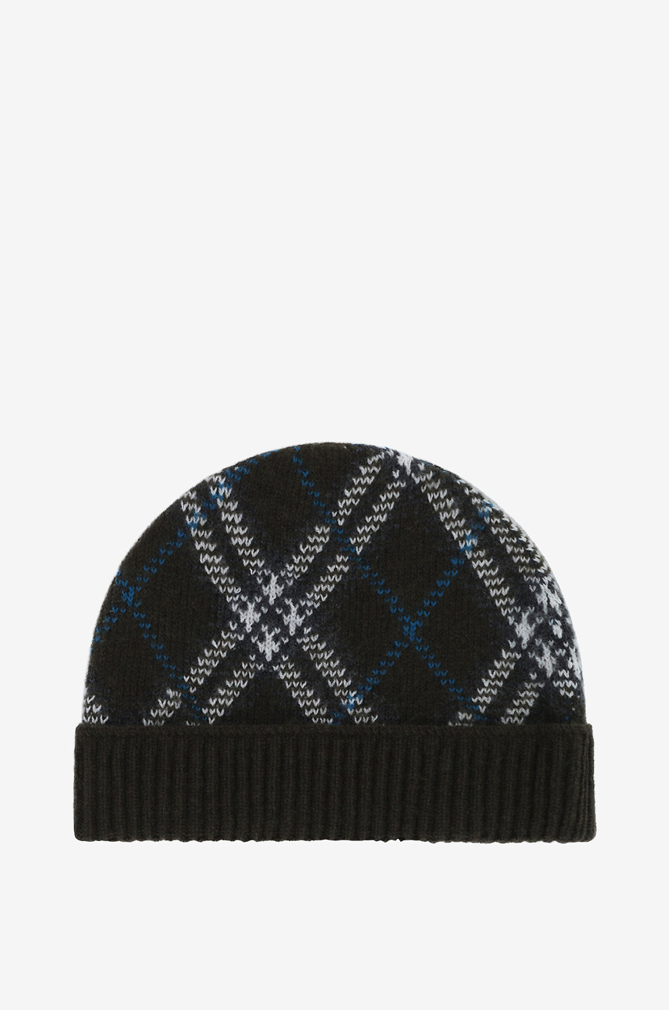 Check Snug cashmere jacquard knit beanie