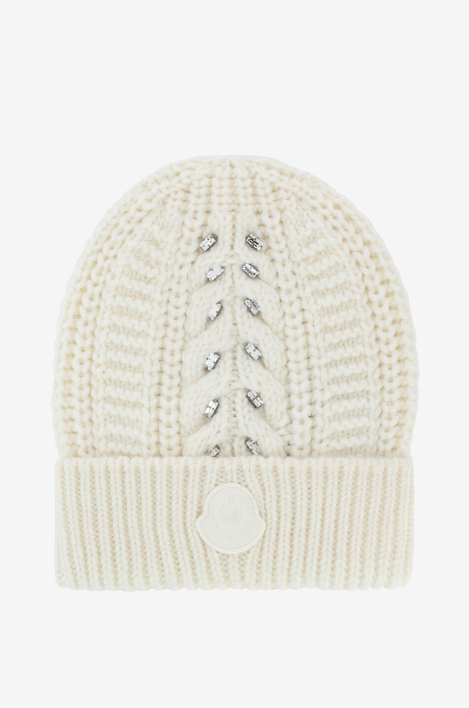 Crystal-embellished mohair and wool cable-knit beanie