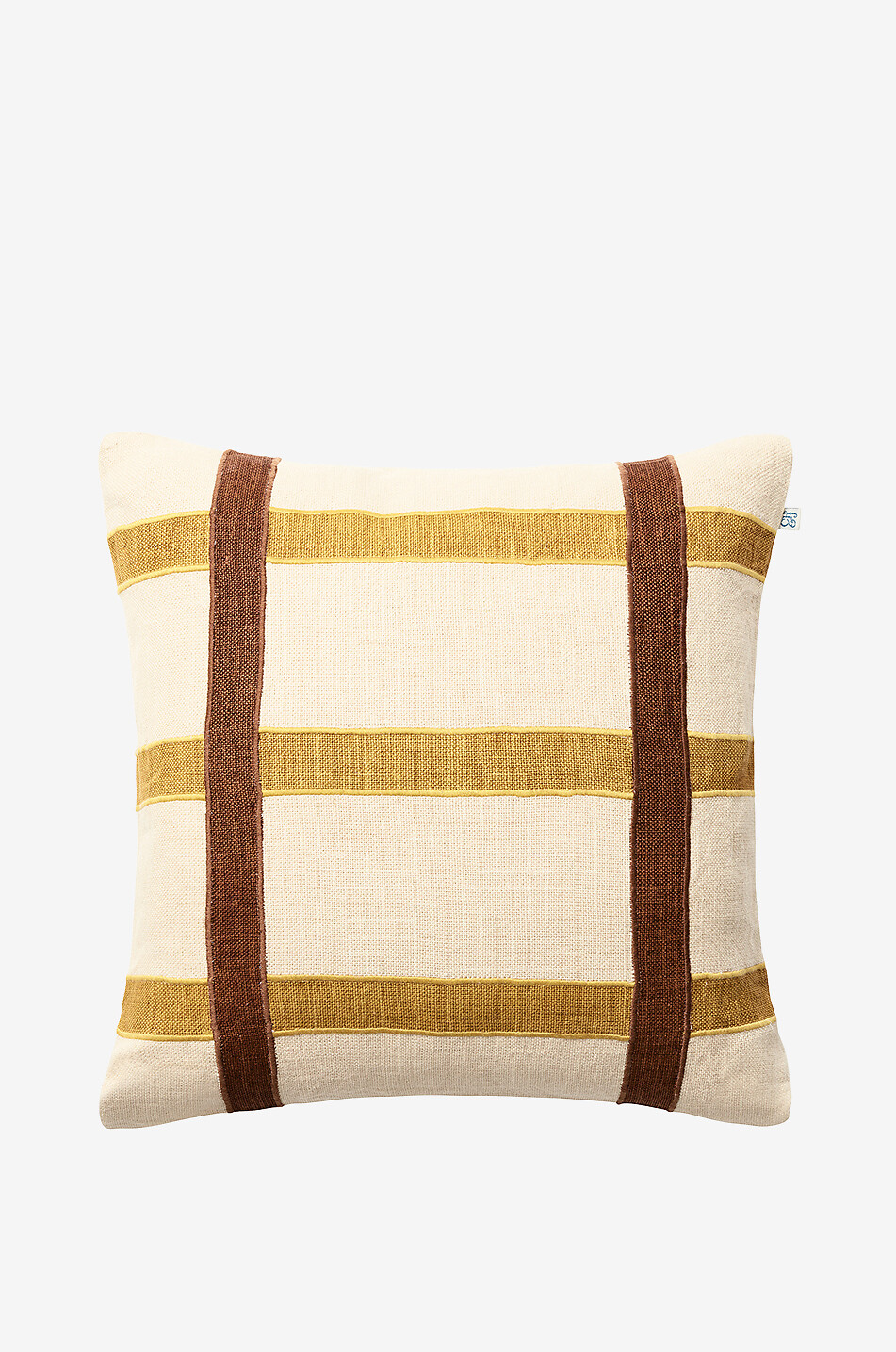 Housse de coussin carrée en lin imprimé Kiran