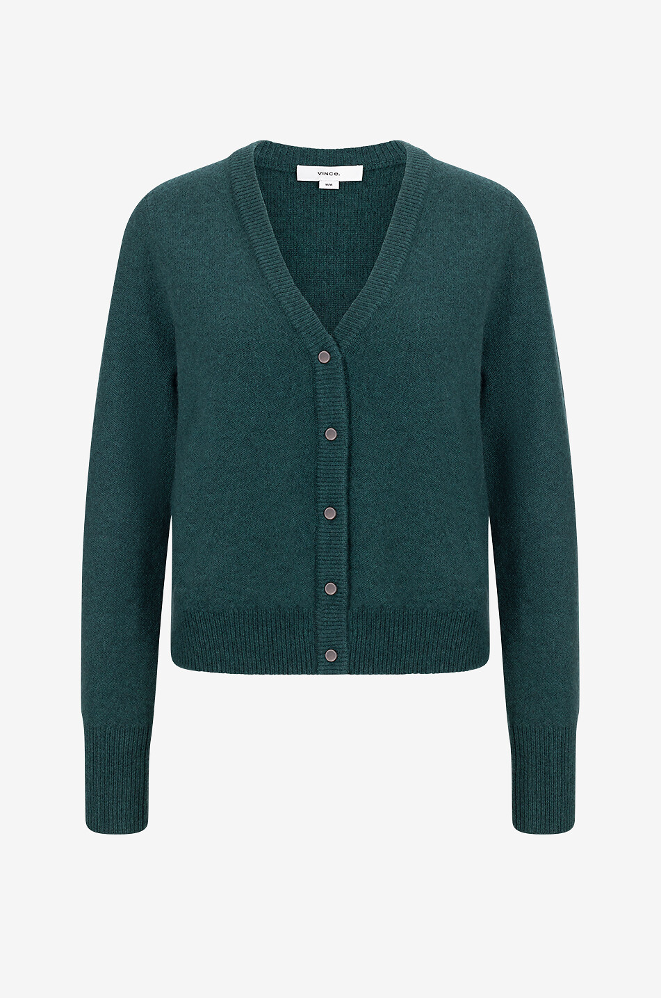 VINCE Cardigan en cachemire à col V Femme VERT FONCÉ 1