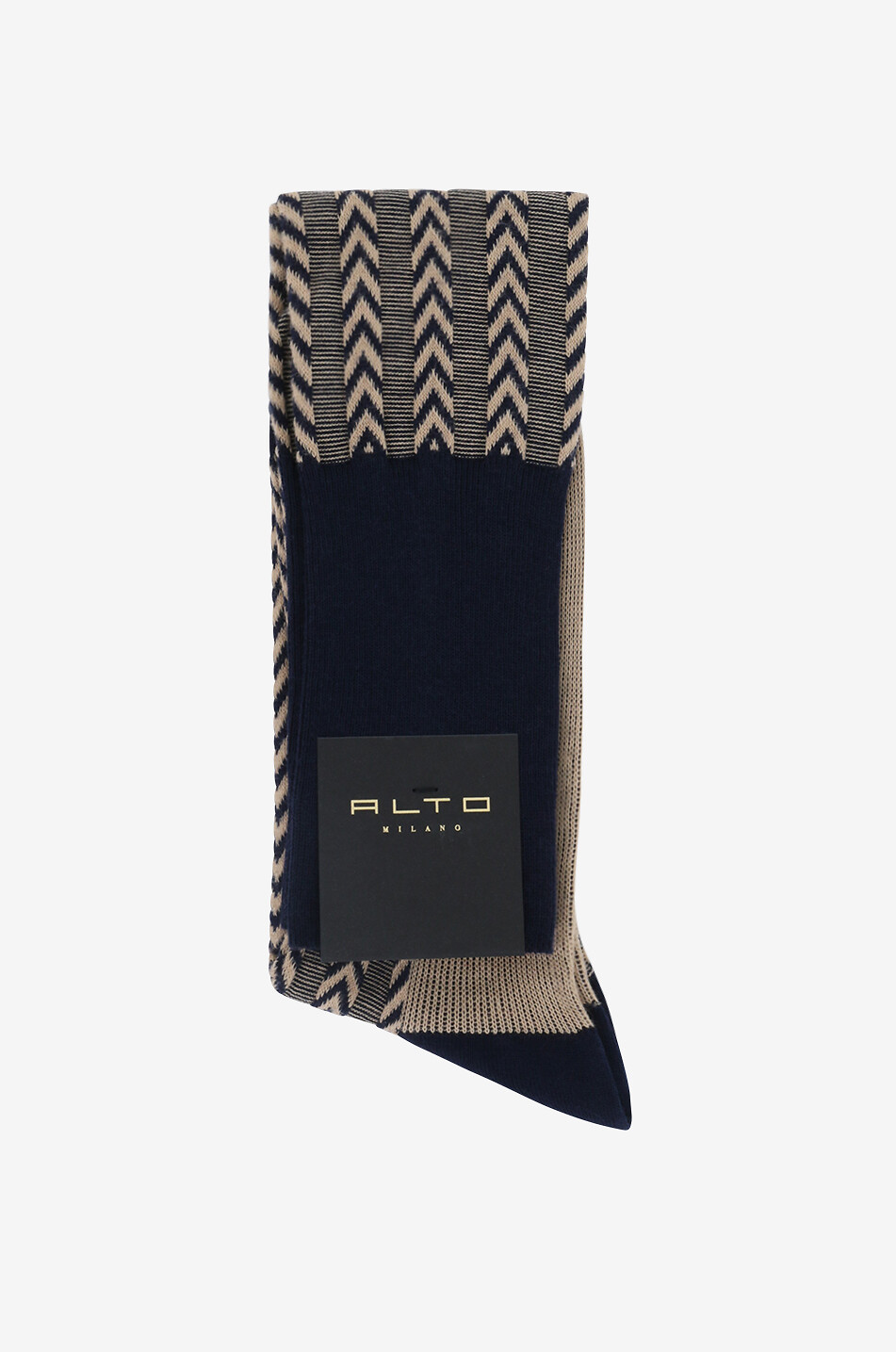 Chaussettes en coton et cachemire à chevrons Roger