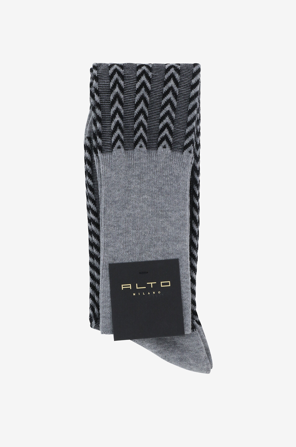 Roger cotton and cashmere herringbone patterned socks