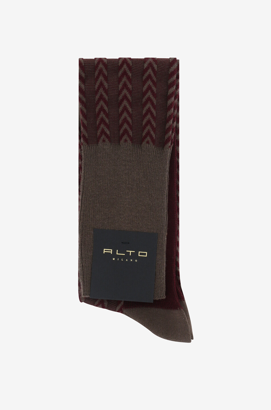 Chaussettes en coton et cachemire à chevrons Roger