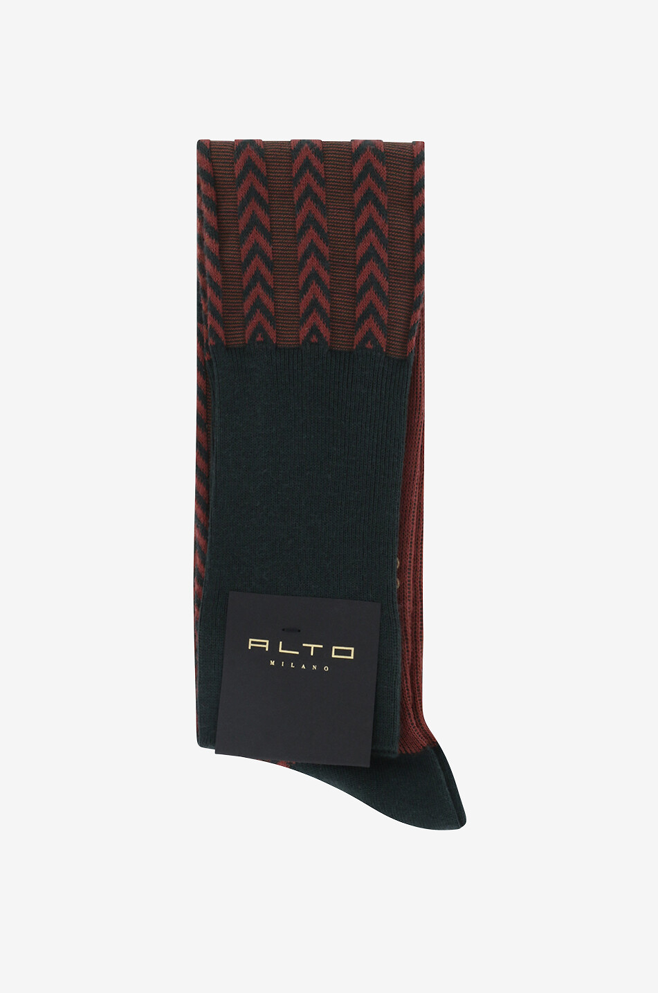 Roger cotton and cashmere herringbone patterned socks
