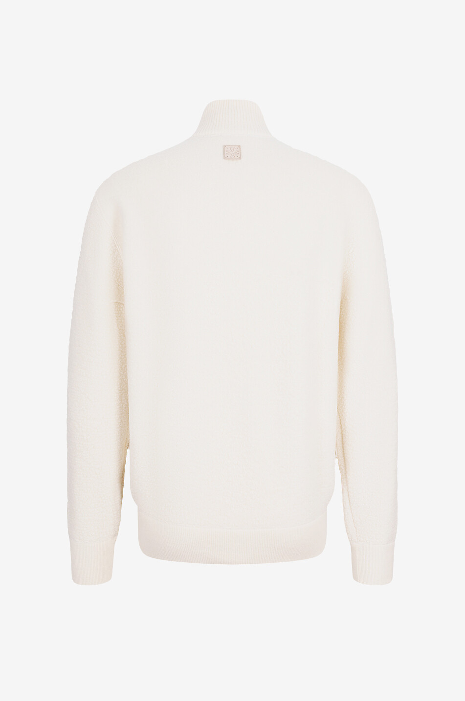 JACOB COHEN Bouclé wool high-neck cardigan Men EGGSHELL 2
